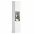 Badezimmer-Hochschrank Weiss mit 2 Türen und 2 offenen Fächern, 30 x 30 x 180 cm
