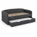 Tagesbett mit Ausziehbett, Anthrazit, 215 x 102 x 85 cm, Liegeflächen 90 x 200 cm und 90 x 190 cm