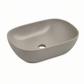Aufsatzwaschbecken aus Sanitärkeramik, abgerundet rechteckig, Taupe, 60 × 40 × 13 cm